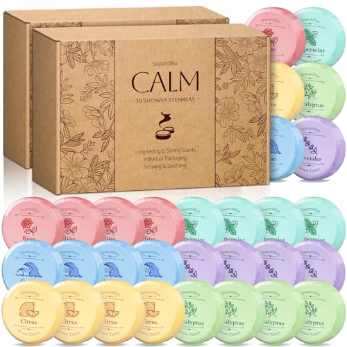 Shower Steamers 60 PCS with Individually Wrapped Shower Bombs for Women with 6 Rich Scents Rose Peppermint Citrus Eucalyptus Ocean Lavender Mothers Day Valentines Birthday Present for Mom Wife Men