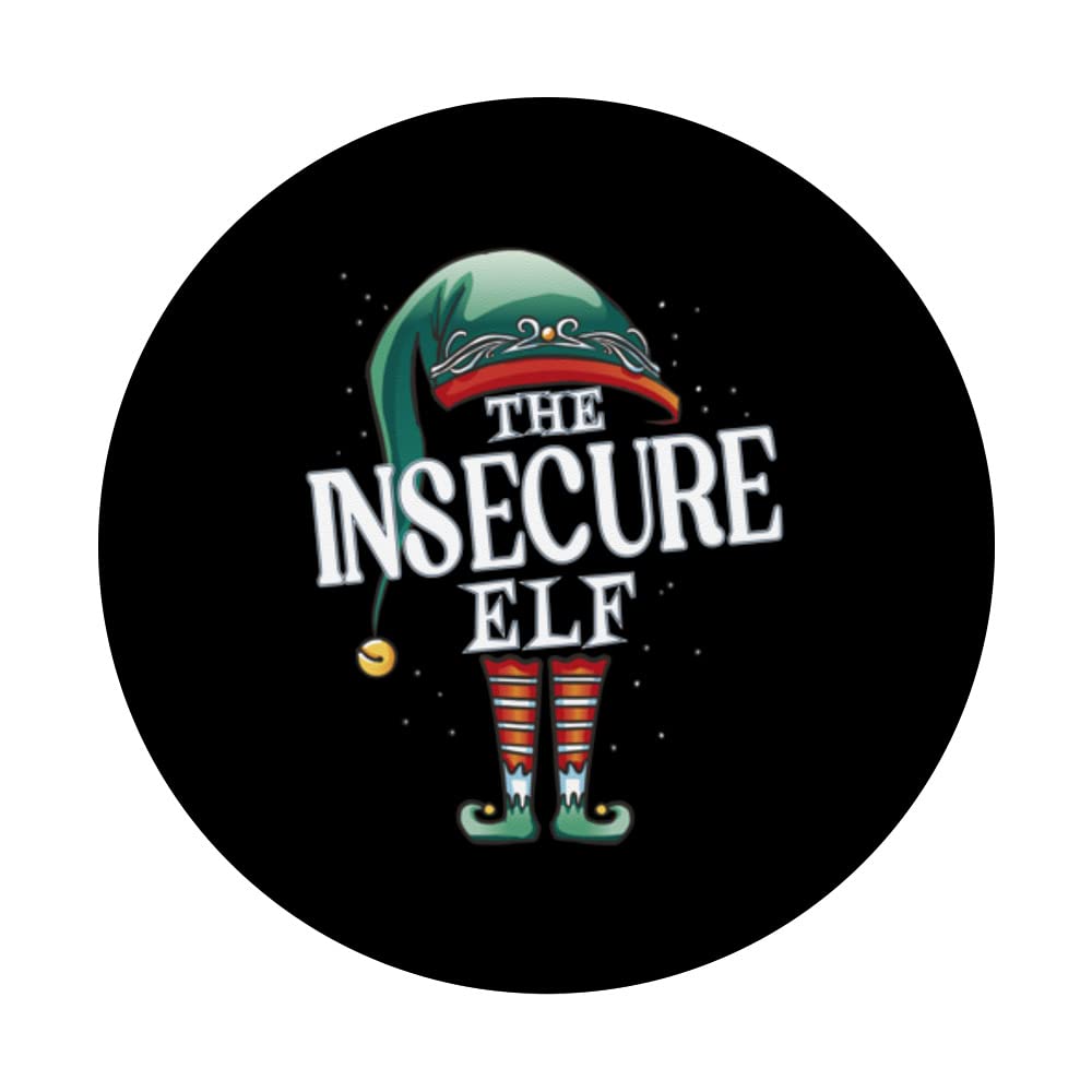 Insecure Elf Christmas Group Xmas Pajama Party PopSockets Swappable PopGrip, Black - Image 3