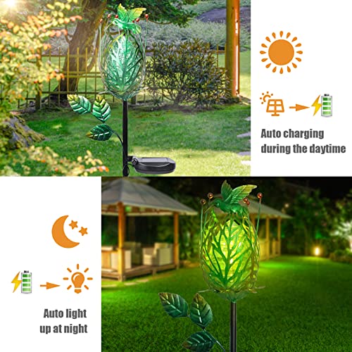 Flower Solar Garden Lights Outdoor Decorative Solar Stake Lights Waterproof Solar Pathway Lights For Garden, Lawn, Patio, Yard Decorative(Green) #TOP1