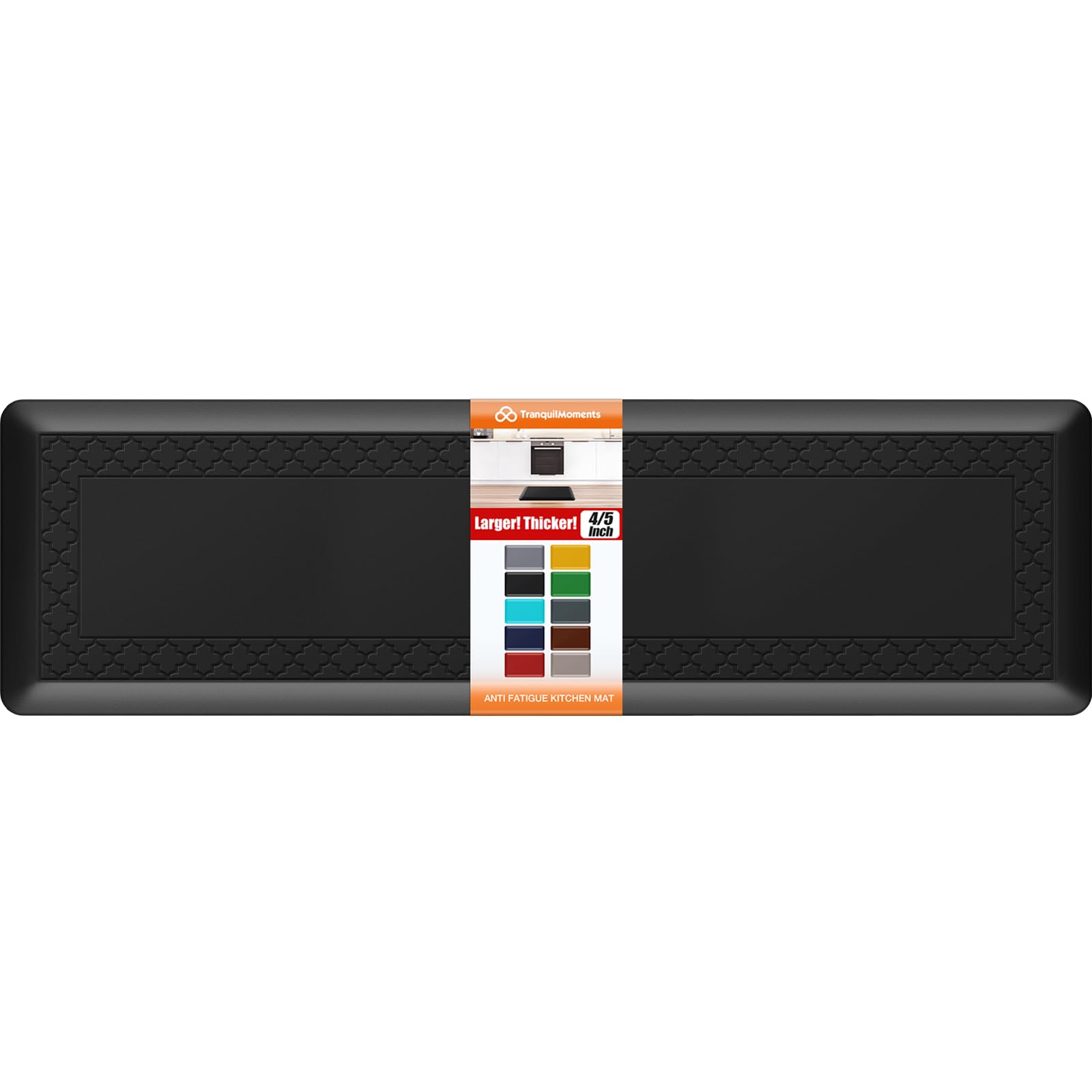 TranquilMoments 4/5 Inch Thicker Kitchen Mats for Floor Non-Slip Anti Fatigue Comfort Mat Waterproof Kitchen Rug for Sink, Office,Home Stain Resistant