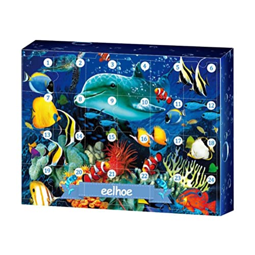 Nanga Bawa Calendrier de l'Avent 2021 - 24 pièces - Calendrier de l'Avent 2021 - Animaux marins - Compte à rebours - Cadeau éducatif pour enfants - Mini créatures marines Cover