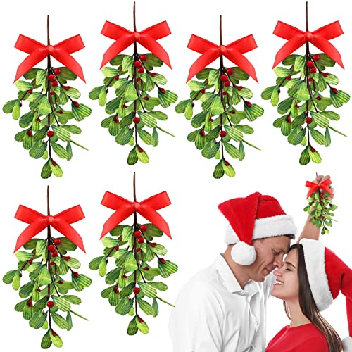 6 Pieces Artificial Mistletoe Picks Christmas...