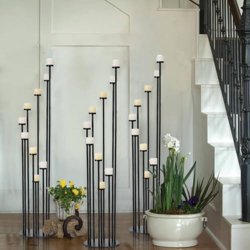 Fullvaseer Black 9 Arm Floor Candle Holder Candelabra for Home Decor, Weddings, Dinner Parties Formal Events(Candle Excluded)