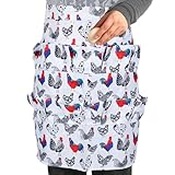 Huakaile Eierschürze mit 12 tiefen Taschen, Hühnereier-Sammelschürze, Ei-Halteschürze, Enten-Gansei-Schürze für Hausfrau, Bauernhaus, Küche, Restaurant, Exotischer Stil, Einheitsgröße