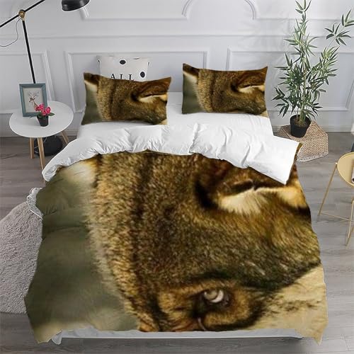 Parure de lit loup imprimé 3D microfibre avec zip - 6