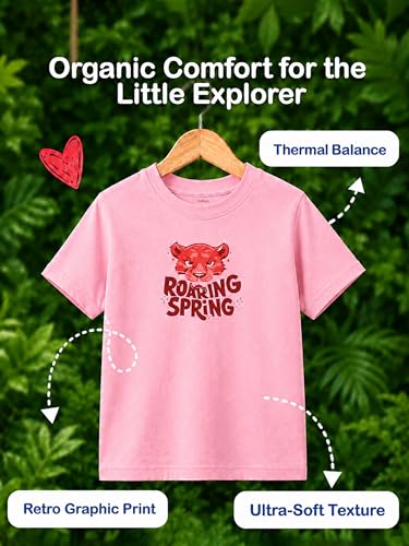 Image of Kidbea Bamboo Unisex Kids T-Shirt Ultra-Soft Premium Half Sleeve Graphic Tee for Boys & Girls, Casual Summer Wear for Toddlers & Kids