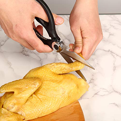 image for ROMALI All-Purpose Kitchen Shears, Black Kitchen Scissors Dishwasher S