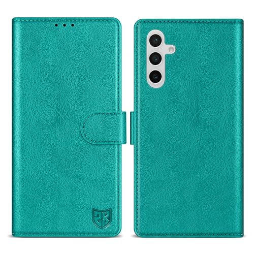 Image of ZZXX for Samsung Galaxy S25 Plus Wallet Case with [RFID Blocking] Card Slot Kickstand Magnetic Closure Leather Flip Fold Protective Phone Case for Galaxy S25 Plus 5G Case Wallet(Lake Blue-6.6 inch)