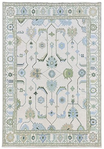 Tapete Alfombra Lana AH Allen Home 8x10 Verde y Beige miniatura 1