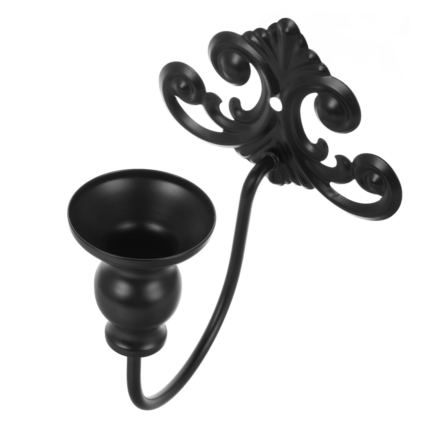 Portavelas de pared de metal negro vintage para crear un ambiente elegante en tu comedor