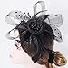 Fascinators Hats 20s 50s Pillbox Hat Cocktail Tea Party for Women (Black, One Size)