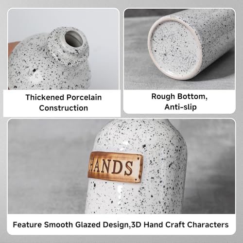Image of Hand and Dish Dispenser for Kitchen Sink, Ceramic Soap Dispenser Bathroom Countertop, 18 OZ Vintage Handwash Liquid Pump Dispenser for Bathroom Farmhouse Vintage Kitchen Decor