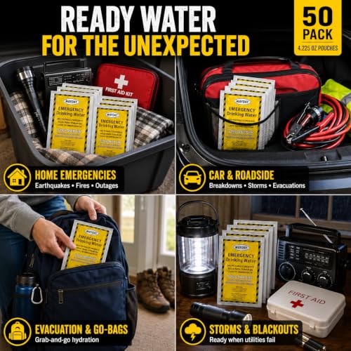 Image of Mayday 73021 Emergency Water Packets (50-Pack)