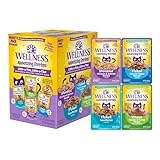 Wellness Appetizing Entrées Flaked, Shredded and Mousse Adult Wet Cat Food, Natural, Protein-Rich, Grain Free, 1.4 Ounce Pouch, 8 Pack (Seafood & Poultry Variety Pack)