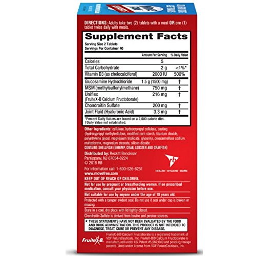image for Move Free Glucosamine and Chondroitin Plus MSM & D3 Advanced Joint Hea