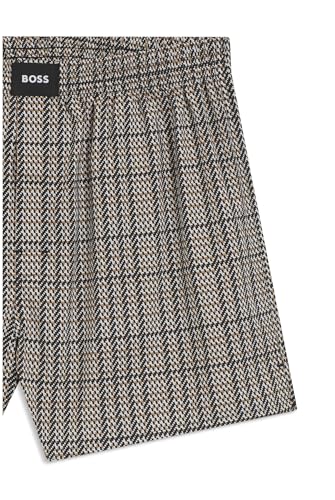 BOSS CW Peach Cotton-Poplin Pyjama Shorts with Logos for Men 2-Pieces, 2X-Large, 004 Black