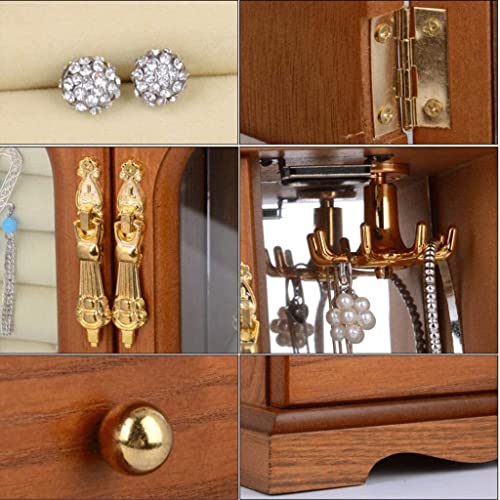 Boîte à Bijoux B Multifonction avec 2 tiroirs et Crochet Rotatif à 360° - 5