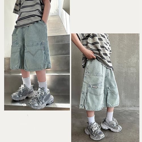 Boys Cargo Denim Shorts Comfortable Boys Pants for Everyday Casual Outdoor Activities All Season Design with4