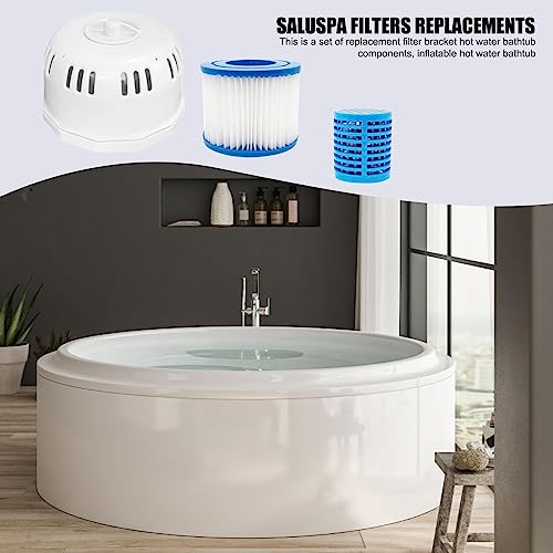 JPSDOWS Hot Tub Filter Holder, P6653 P05343 Hot Tub Parts Filter Cartridge Holder, Filter Holder Set with 1 Filter Part 1 Filter, Hot Tub Cleaning Parts for 54112 54113 54148 54123 54129 54144