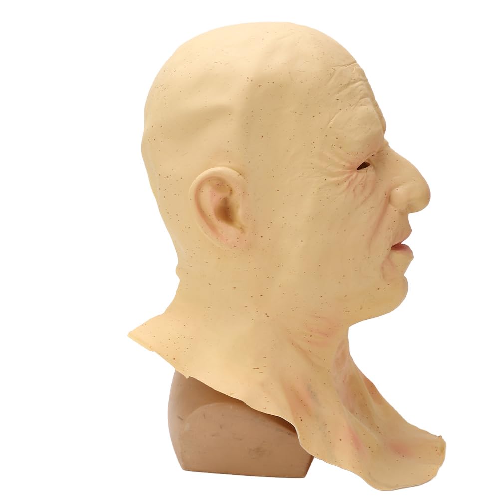 Realistic Old Man Mask Human Face Decorative Halloween Novelty Mask Cosplay Costume Party Latex Full Head Mask - Image 2