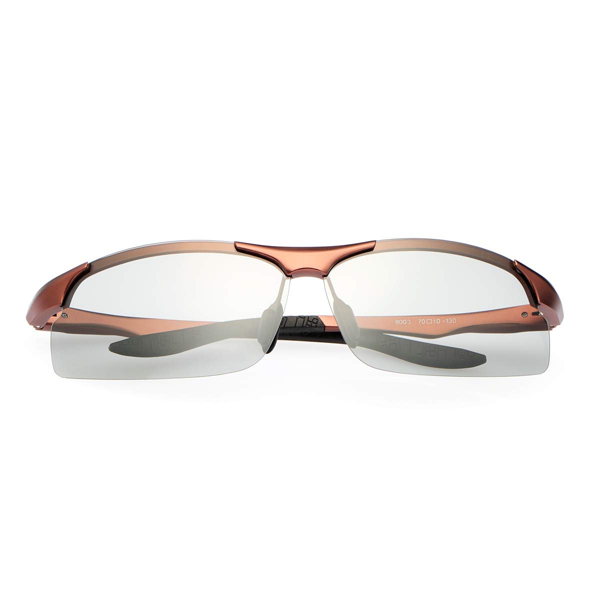 Photochromic Polarized Sunglasses for Men Women Day and Night UV Protection Driving Glasses Anti Glare Eyewear Eyeglasses 8003-brown