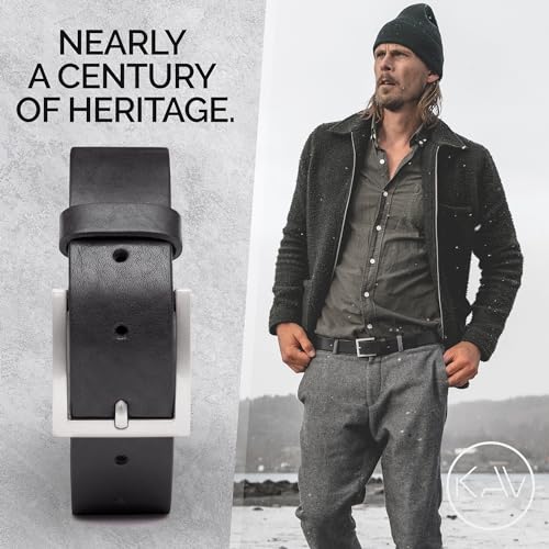 Stala - Mens Leather Belt - 1.4" Handmade in Sweden with Italian Full Grain Leather, black leather belt men4