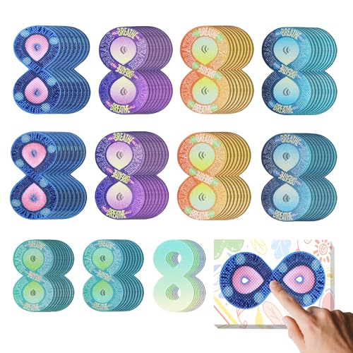 Ainrvteers Calm Strips for Anxiety Sensory Stickers Anti Stress Tactile Textured Stickers Combined with Breathing Exercise for Fidget Strips Suitable for Students and Adults (40 PC)