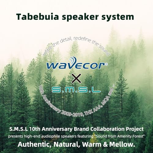 Image of SMSL Bookshelf Speakers Tabebuia, Studio Hi-Fi Speakers for Home Audio Wavecor Custom Drivers, 100 Watts Per Channel, Audiophile HIFI Two-Way Bookshelf Desktop Surround Passive Speaker, Black (Pair)