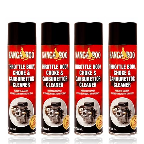 Image of Kangaroo Choke Carburettor Throttle Body Cleaner Spray | Fuel Oil Deposit Cleaner Spray 500 ML Each (Pack of 4)