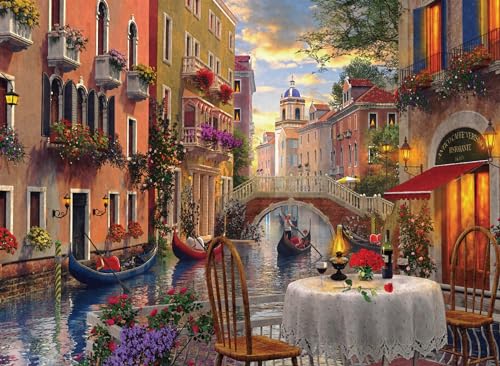 Rompecabezas de 500 piezas para adultos: Venecia romántica, 20,5 x 15 pulgadas, rompecabezas educativos y desafiantes para vacaciones miniatura 1