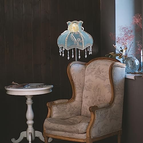 Image of European Style Vintage Lamp Shade Beads and Lace for Table and Floor Lamps Elegant Scallop Suitable for Living Room Bedroom Hotel Decor Style