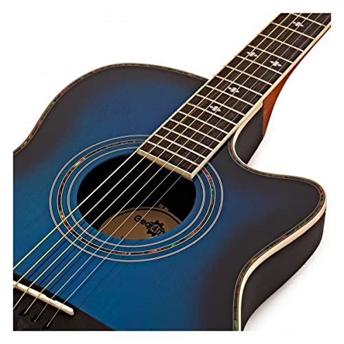 Guitare électro-acoustique Roundback par Gear4music Blue avec accessoires - Les Beatles, Paul McCartney, John Lennon, RIngo Starr, George Harrison Guitare électro-acoustique Roundback par Gear4music Blue avec accessoires – Image 6