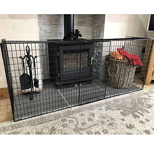 FYLO - Extendable Fireguard Folding Safety Guard Folding Fireplace Cover | Depth 46cm Height 66cm Width from 96.5cm to 168cm - Fixings Included