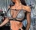 Sesiwadbe Women Sexy Crop Top Shirt Fishnet Lingerie Bikini Cover Up (BlackGZ,M)