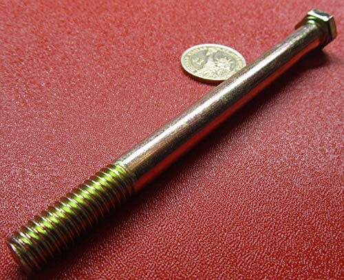 Grade 8 Zinc Yellow Steel Bolts RH PT 7/16"-14 x 5.50 Length 10 pcs