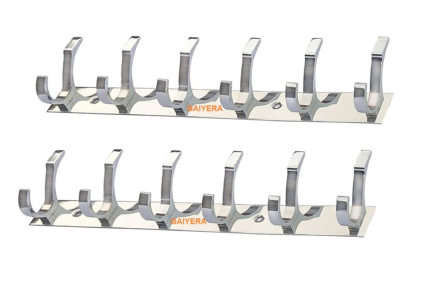 GAIYERA Pack of- 2 Stainless Steel SC-Premium Dual Edge -6 PIN Cloth Hanger Bathroom Wall Door Hooks, Silver Section (B09LMKFHYF) Amazon Price History, Amazon Price Tracker