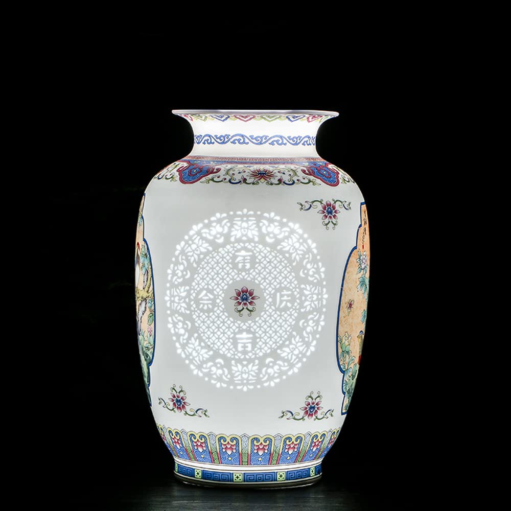 DFGHNBVC Vase Desktop Modern Flower Arrangement Porcelain Bottle Decoration Chinoiserie Ceramic Vase Blue And White Pastel Exquisite Vase Chinese Decoration Furnishings,A