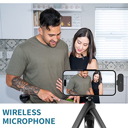 Iiq 2 Pack Wireless Lavalier Microphone For Android, Iphone Ipad With Adapter And Charging Case, 10 Hours Long Battery Life, Clip On Lapel Mic For Facebook, Vlog, Interview, Tiktok, Youtube 70Ft #TOP5