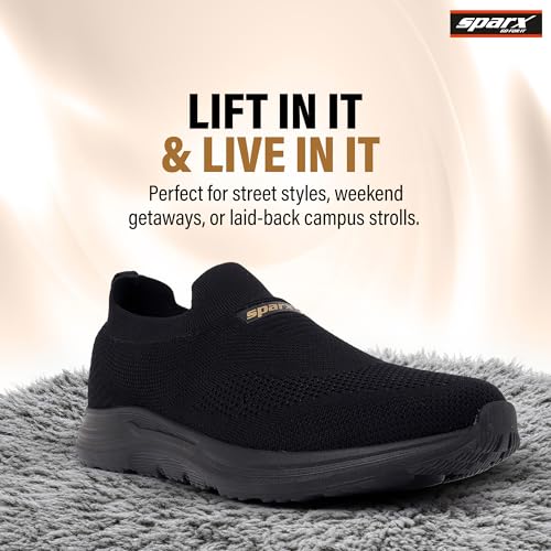 Image of SPARX Sports Walking Shoes for Men - Lightweight Breathable Slip-On Shoes with Cushioned Comfort, Shock Absorption, Durable Grip, Flexible Sole & Everyday Walking Performance