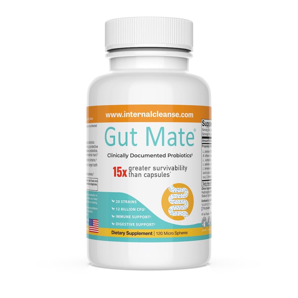 Gut Mate® Probiotics - Clinically documented Strains - 15x More Effective Than Standard Capsules- Patented BIO-Tract® Micro Pearls - Vegan, Vegetarian, Dairy-Free - Room Temp Stable