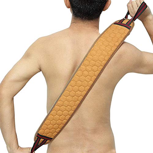MASWATER Exfoliating Back Scrubber/Exfoliating Shower Loofah/Bath Loofah/Back Sponge/Back Scratcher/Body Skin Scrubber Deep Clean & Invigorate Your Back Skin for Man and Women (yellow)