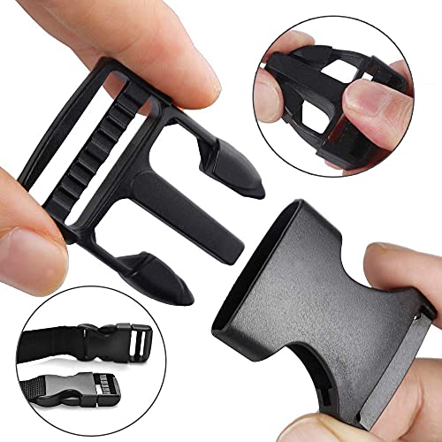 klickverschluss 20 Stück, Side Squeeze Buckle Ersatz steckschnalle, Plastikschnalle für Gurtband, 6 Größen zur Auswahl: 20mm
