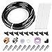 Cairondin Misters for Outside Patio, 26FT DIY Outdoor Misting Cooling System for Garden Backyard Umbrella Trampoline, 7 Metal Mist Nozzles, a 3/4