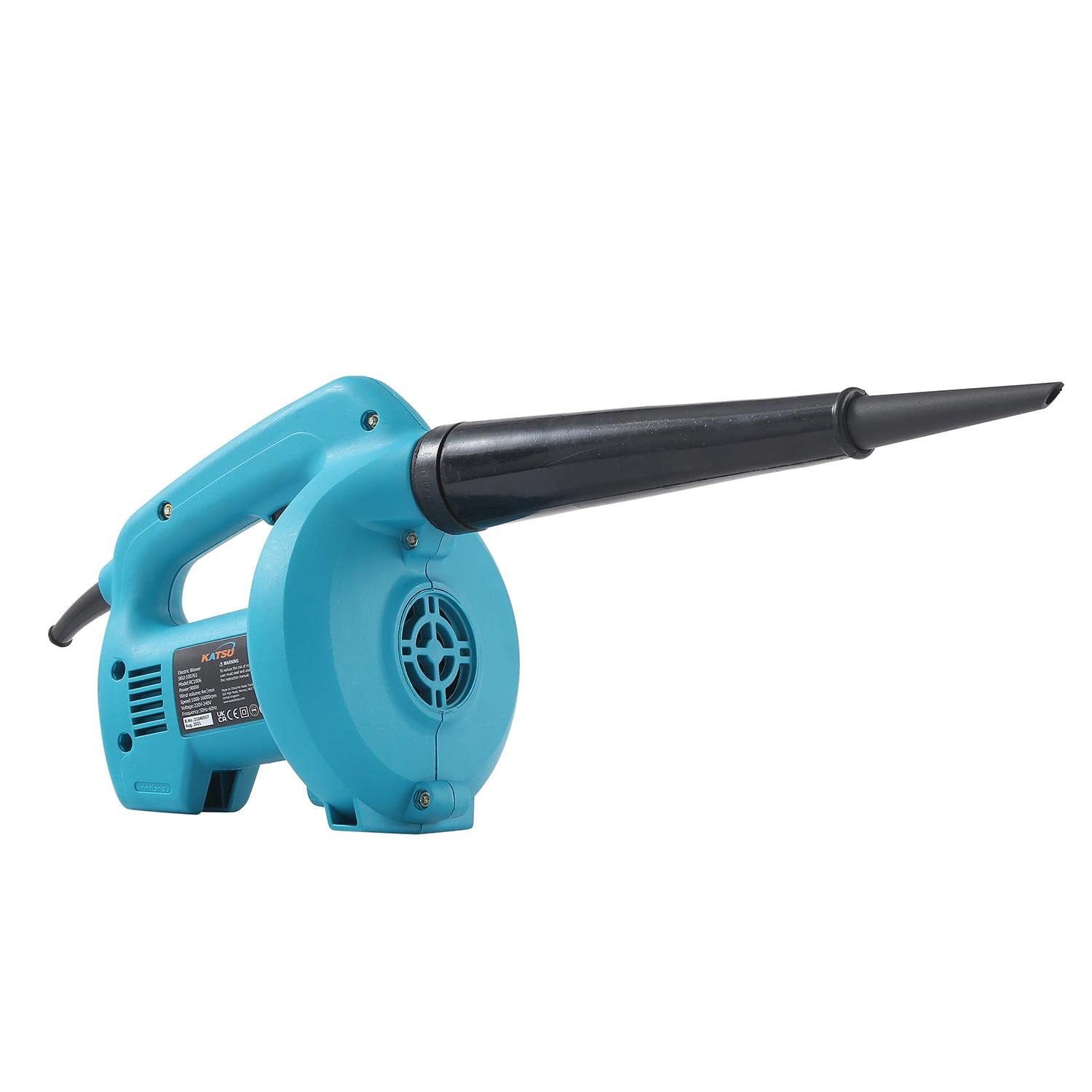 KATSU Soffiatore Elettrico 900W Soffiatore per Foglie con Velocità Variabile, per Cura del Prato del Giardino Domestico di Costruzione Sgombero Angoli Auto 100761