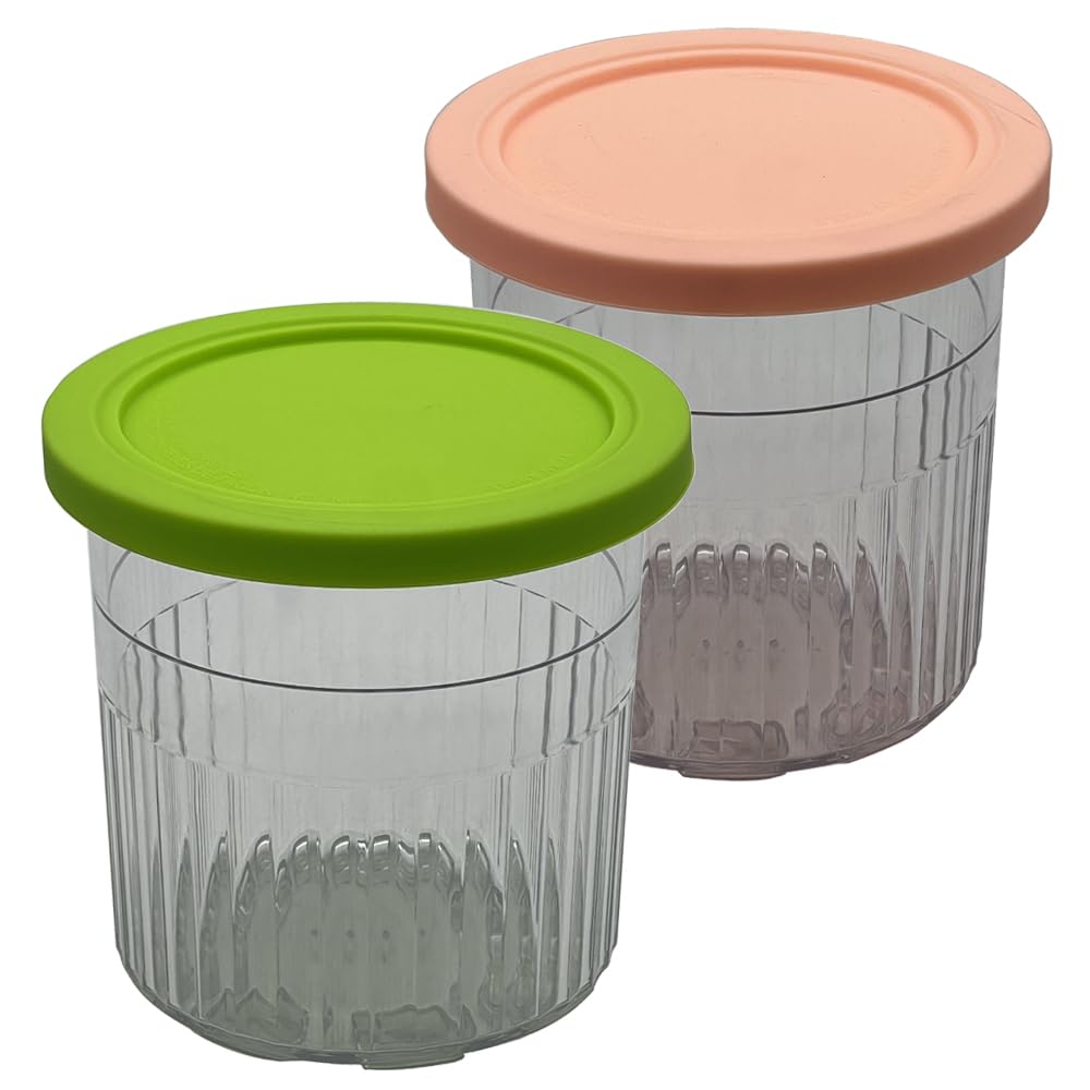 joystar Ice Creami Deluxe Pints 2 Pack Compatible with Ninja NC500 NC501 Series Creami Deluxe Ice Cream Makers