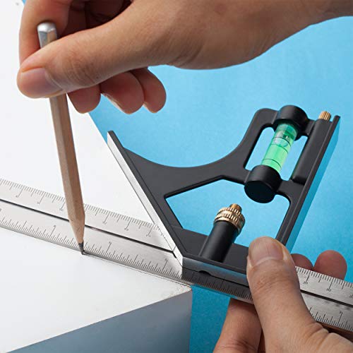 Mr. Pen- Combination Square, 12" Combo Square, Carpentry Tools, Carpenter Square, Woodworking Tools,Framing Square, T Square, T Ruler, Combination Square Set, Square Tool, Metal Square #TOP3