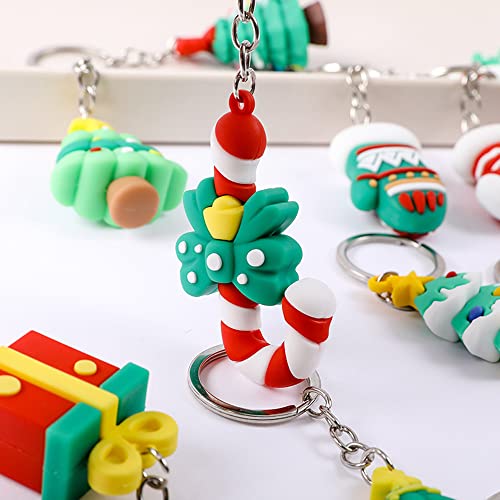 12 Pcs Mini Christmas Tree Ornaments, Hanging Charms Silicone Pendant Keychains For Christmas Decorations, Holiday, Party, For Kids, Boys And Girls #TOP2