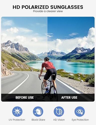 Image of Lamicall 24g Polarized Sports Sunglasses for Men Women - UV400 Protection Sun Glasses for Baseball Running Cycling Fishing