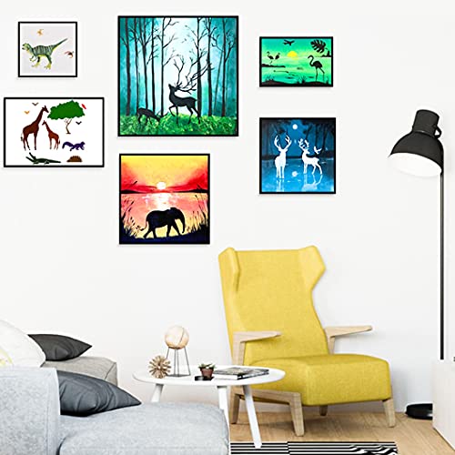 Rolin Roly 16pcs Animal Painting Stencils Plastic Drawing Painting Templates Reusable Graphics Stencils Animals Stencils Pattern for Crafts DIY Walls Paper Card Home Decoration - Image 2