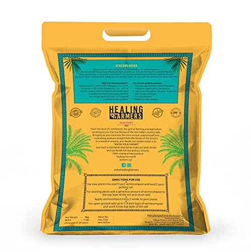 Image of Healing Farmers Organic Vermicompost Fertiliser Manure for Plants - 5kg
